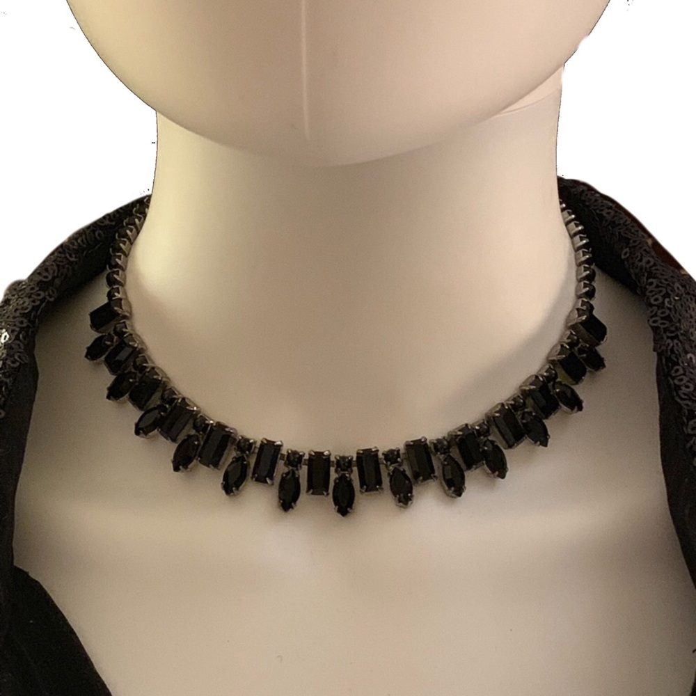 Beautiful Black Rhinestone Necklace